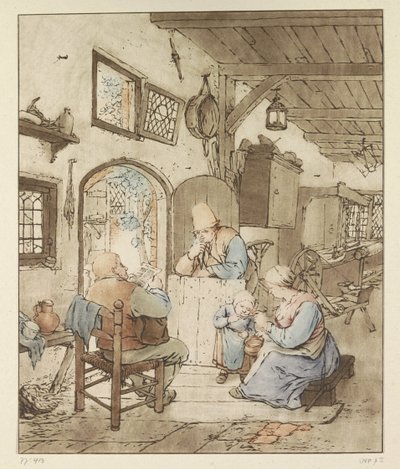 Avislæser i interiør af Cornelis Ploos van Amstel