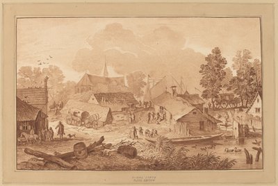 Landsby med Dam af Cornelis Ploos van Amstel