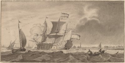 Krigsfartøj i Y, 1768 af Cornelis Ploos van Amstel
