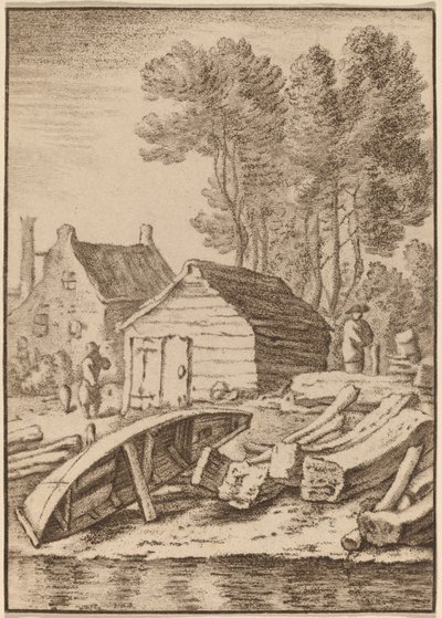 Skibsværft af Cornelis Ploos van Amstel after Herman Saftleven
