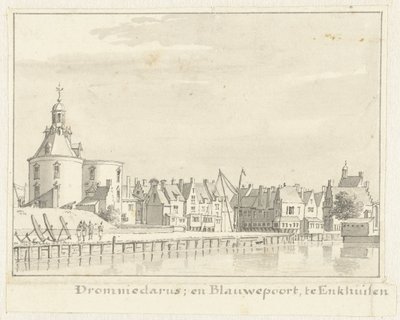 Drommedaris og Blauwepoort i Enkhuizen af Cornelis Pronk