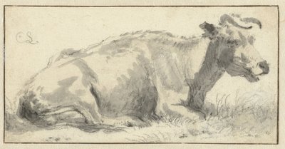 Tilbagelænet ko, til højre af Cornelis Saftleven