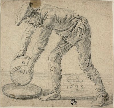 Mand med en tønde af Cornelis Saftleven
