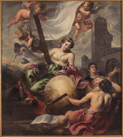 Allegory of Geometry, første halvdel af 1600-tallet.. af Cornelis Schut