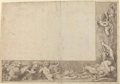 River God med Putti af Cornelis Schut I