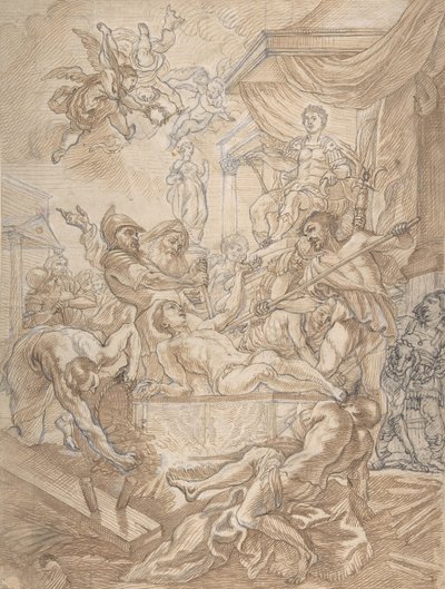The Martyrdom of Saint Lawrence, begyndelsen af det 17.-midten af det 17. århundrede. af Cornelis Schut I