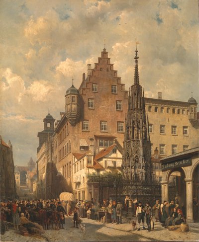 "Den smukke brønd" i Nürnberg af Cornelis Springer