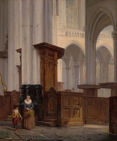 Hollandsk: Interiør af en gotisk kirke Interiør af en gotisk kirke af Cornelis Springer