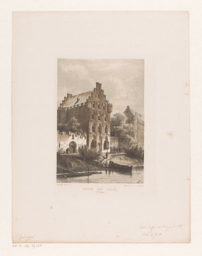 Huse langs vandet Houses of Nobles (13. århundrede) (titel på objekt) af Cornelis Springer