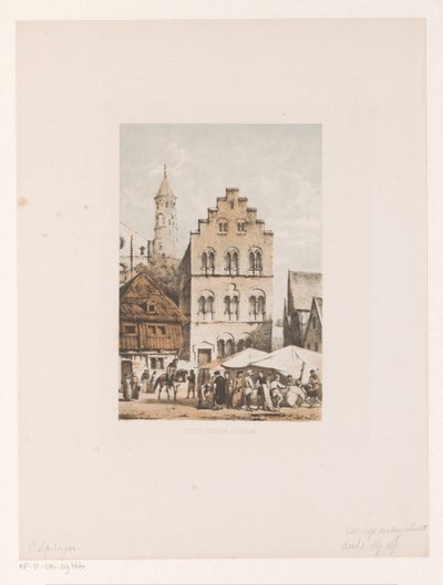 Huse fra det tolvte århundrede Steene huser 1100-tallet (titel på objekt) af Cornelis Springer