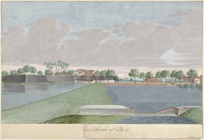 Udsigt over Colombo fra De Beer-landingen (...) Casteel Colombo van de Beer (titel på objekt) af Cornelis Steiger