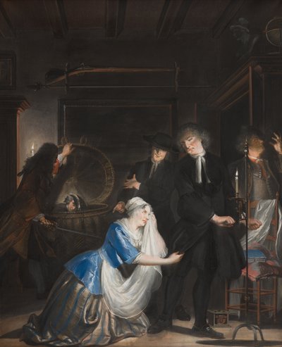 Falsk dyd opdaget: Opdagelsen af Volkert i vasketøjskurven, 1739 af Cornelis Troost