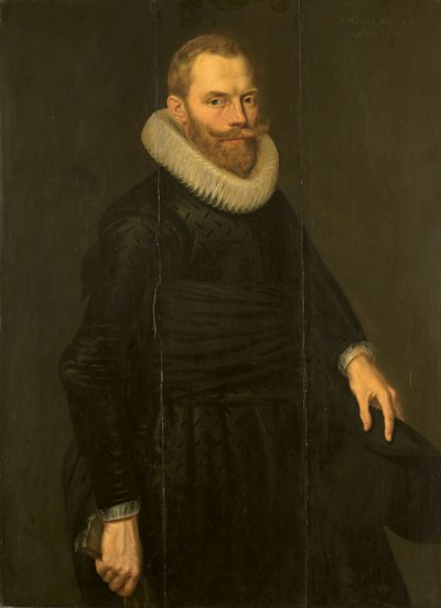 Portræt af Dirck Hasselaer af Cornelis Van der Voort