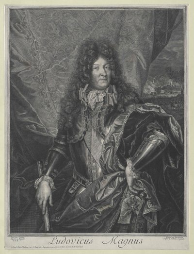 Kong Ludvig XIV af Frankrig (kobberstik) af Cornelis Vermeulen