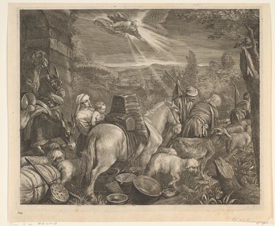 Abraham forlader Haran Chelations (serietitel) af Cornelis Visscher (II)