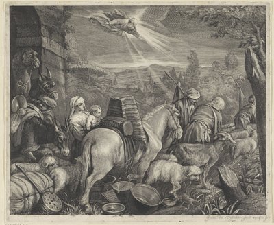 Abraham forlader Haran af Cornelis Visscher (II)