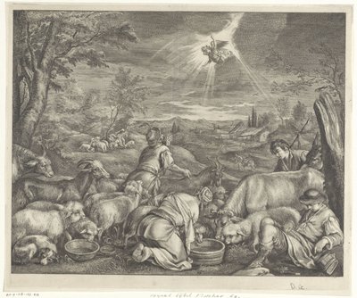 Abraham blade til Sichem / Proklamation til hyrderne af Cornelis Visscher (II)