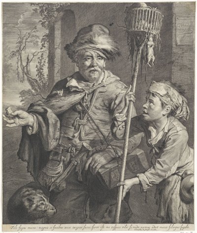 Pied Piper med sin tjener af Cornelis Visscher (II)