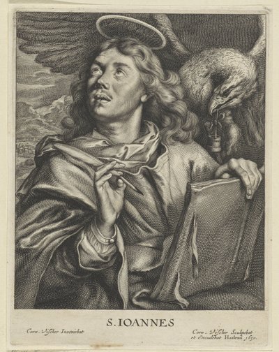 Evangelisten Johannes S. IOANNES (titel på objekt) Vier Evangelisten (serietitel) af Cornelis Visscher (II)