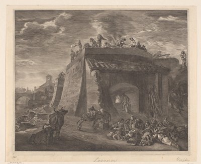 Grote kalkoven Chelations (serietitel) af Cornelis Visscher (II)