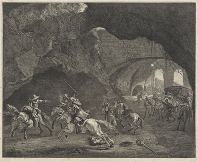 Skud under et røveri af Cornelis Visscher (II)