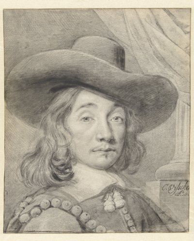 Selvportræt med hat af Cornelis Visscher (II)