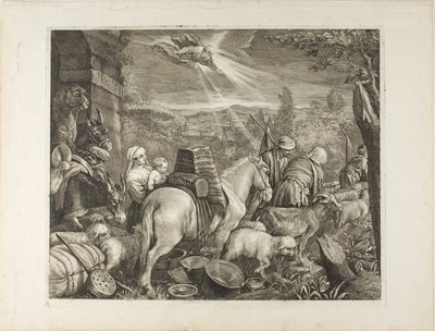 Abraham forlader Haran (Abrahams Kald) af Cornelis Visscher