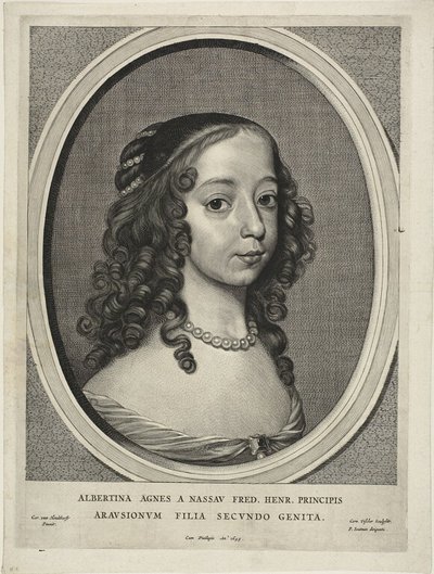 Albertine Agnes, prinsesse af Orange Nassau, fra Ni portrætter af Cornelis Visscher