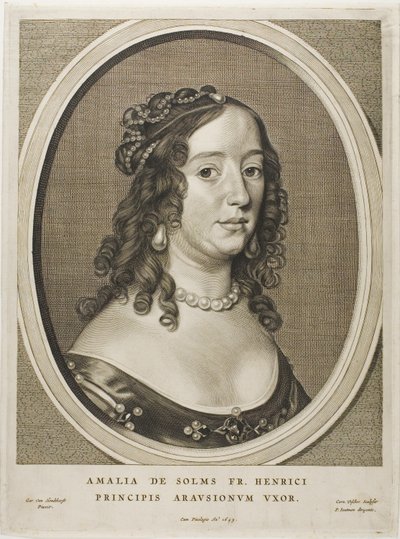 Amalia van Solms, Frederick Henrys kone, fra Ni portrætter af Cornelis Visscher