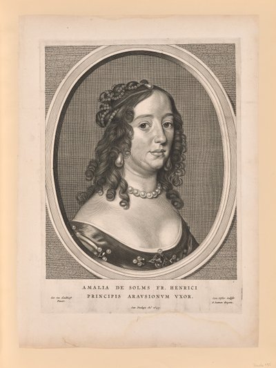Amalia van Solms, Frederick Henrys kone, fra Ni portrætter af Cornelis Visscher