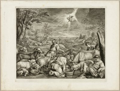 Englen sætter fart på Abraham af Cornelis Visscher