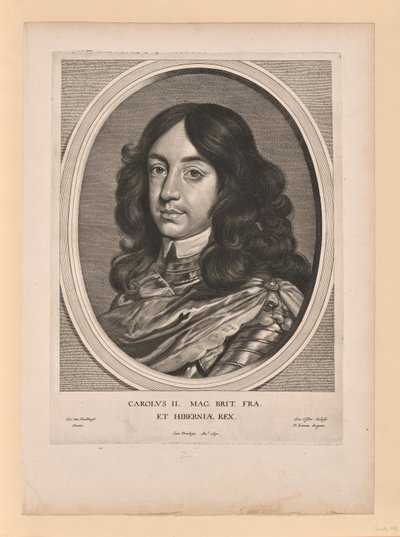 Charles II, konge af England, fra Effigies Variae... af Cornelis Visscher
