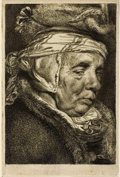 Hoved af en gammel kvinde af Cornelis Visscher