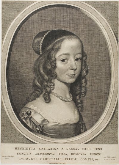 Henrietta Catharina, prinsesse af Orange Nassau, fra Ni portrætter af Cornelis Visscher