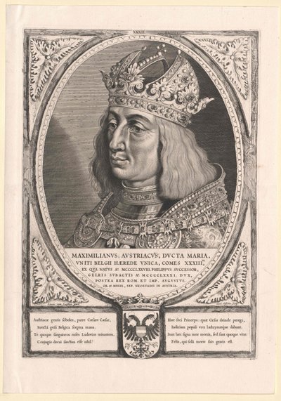 Den hellige romerske kejser Maximilian I (print) af Cornelis Visscher