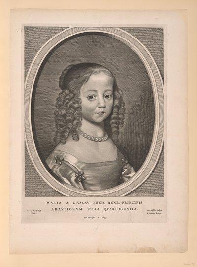 Mary, prinsesse af Orange Nassau, fra Ni portrætter af Cornelis Visscher