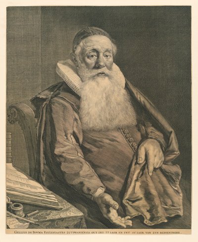 Portræt af Gellius de Bouma af Cornelis Visscher