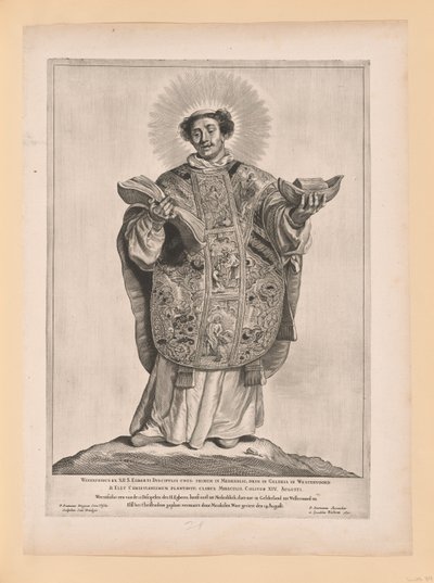 Saint Lebuin, fra Helgener i det nordlige og sydlige Holland af Cornelis Visscher