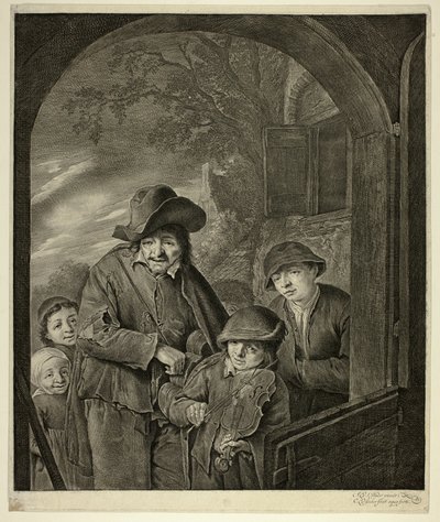Hurdy-Gurdy-spilleren af Cornelis Visscher