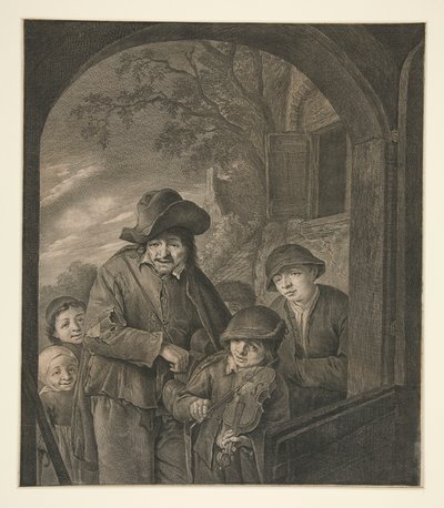 Uden titel (Musicians at an Inn Door) af Cornelis Visscher