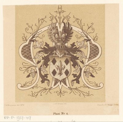 Heraldisk våbenskjold fra Van Mansvelt-familien af Cornelis Willem Hendrik Verster van Wulverhorst