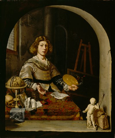 Kunstneren i sit atelier, ca. 1665-70 af Cornelis attr. to Bisschop