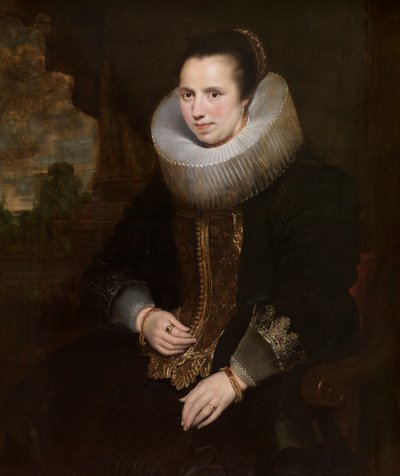 Elisabeth Hoegaerts (olie på lærred) (par til 471109) af Cornelis de (attr. to) Vos