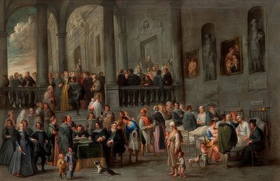 Besøg hos de syge (fra en cyklus med de syv barmhjertighedsgerninger). Omkring 1640 af Cornelis de Wael