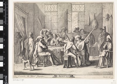 høring Avditvs (titel på objekt) Fem sanser (serietitel) af Cornelis de Wael