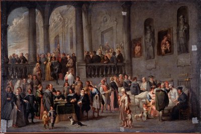"Besøg de syge mennesker" Maleri af Cornelis De Wael (1592-1667) (ec flam) efter 1625 Dim 100x150 cm Genes, Musei di Strada Nuova (tidligere Palazzo Bianco) af Cornelis de Wael
