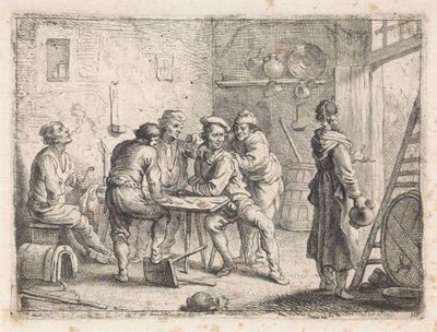 Kvinde forlader kro af Cornelis de Wael