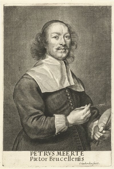Portræt af maleren Petrus Meerte af Cornelis van Caukercken