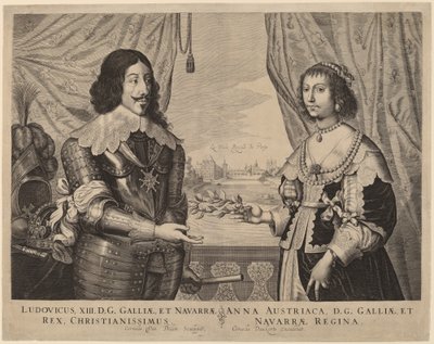 Kong Ludvig XIII af Frankrig og Anne af Østrig af Cornelis van Dalen I