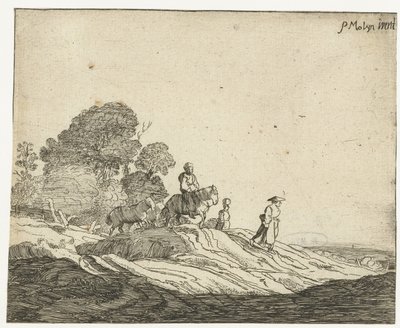 Landskab med heste Fire landskaber (serietitel) af Cornelis van Kittensteyn (attributed to)